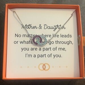NEW MOTHER & DAUGHTER LINKING CIRCLES BRACELET BIRTHSTONES FEBRUARY and MARCH